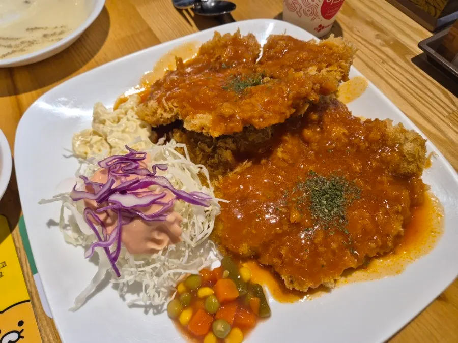 Soba set and extra-large pork cutlet order
