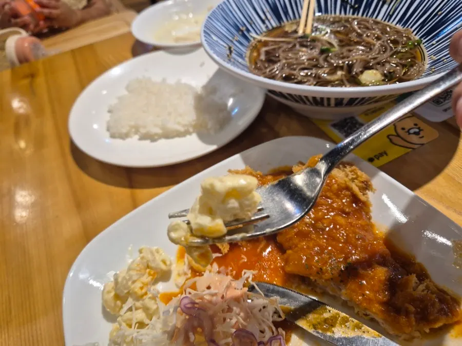 Western-style Korean pork cutlet meal at Busan Station