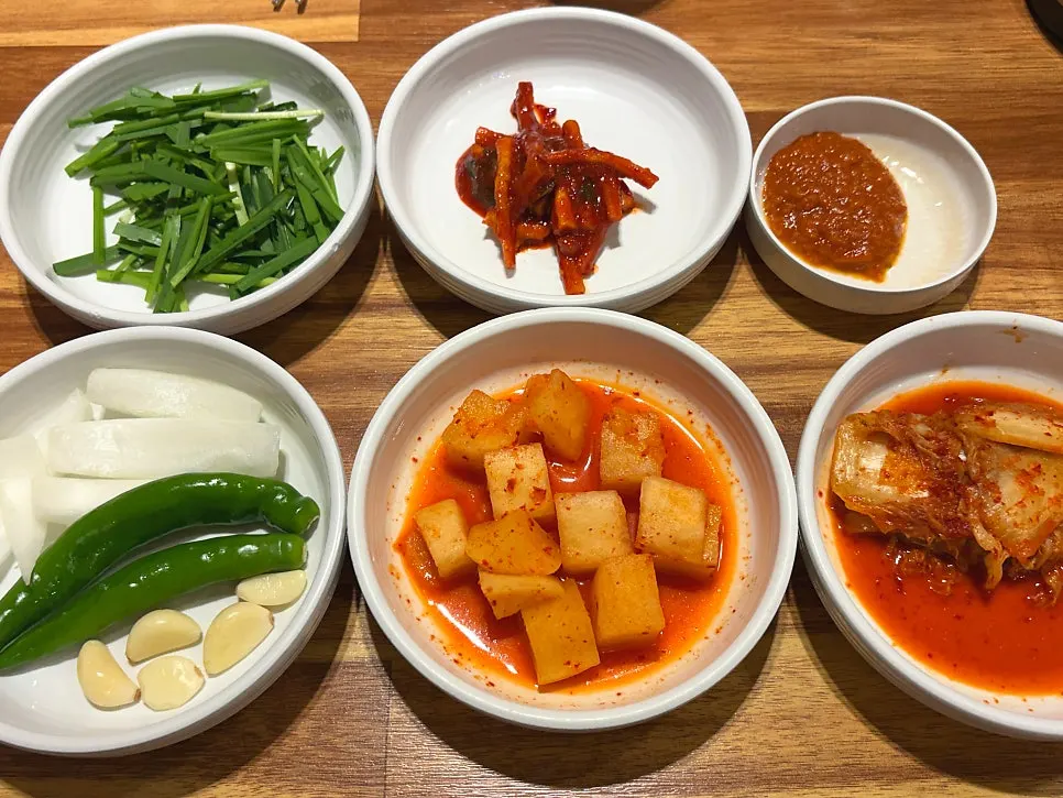 Basic side dishes set on the table