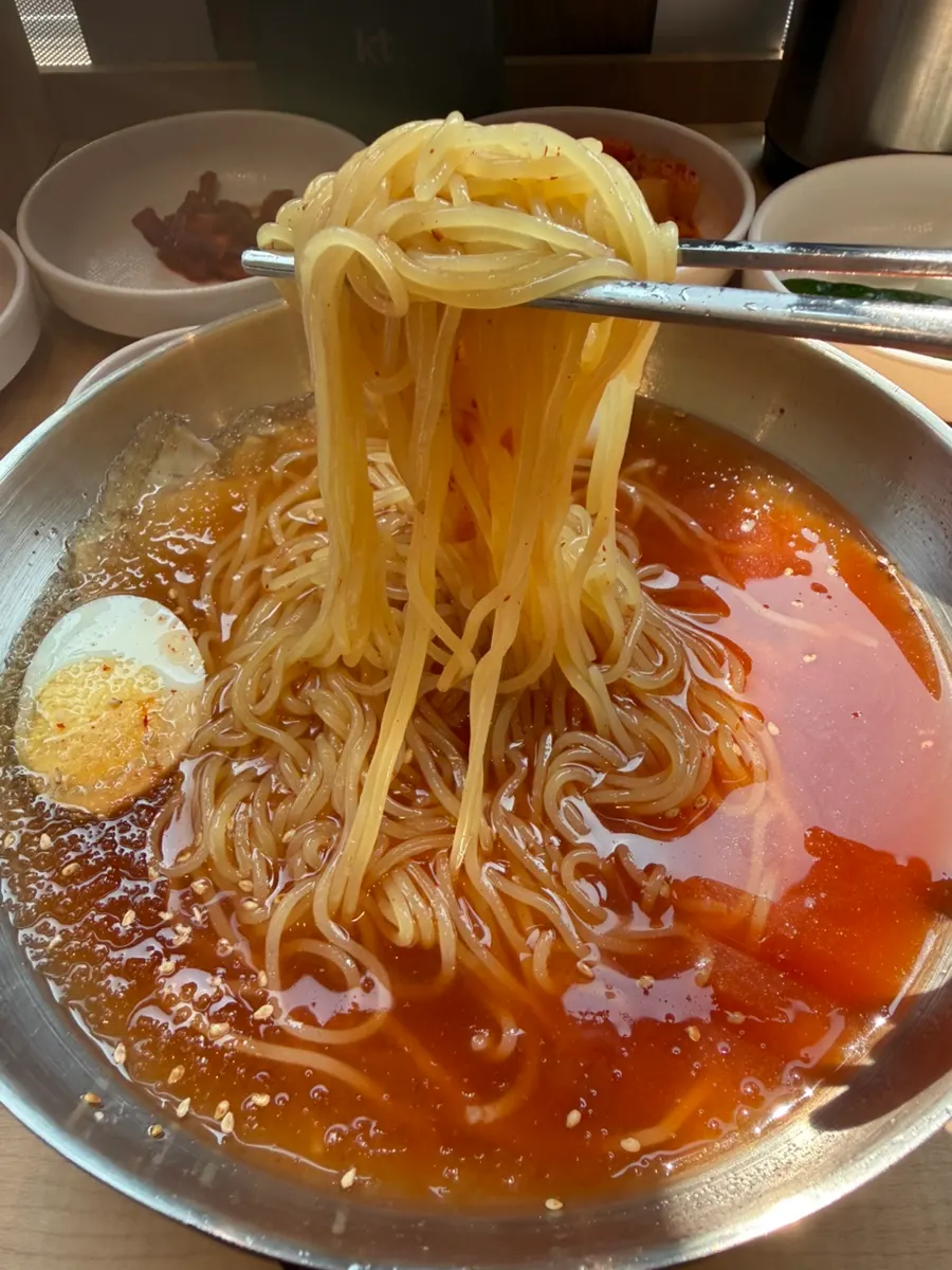 Mul milmyeon noodles mixed with seasoning
