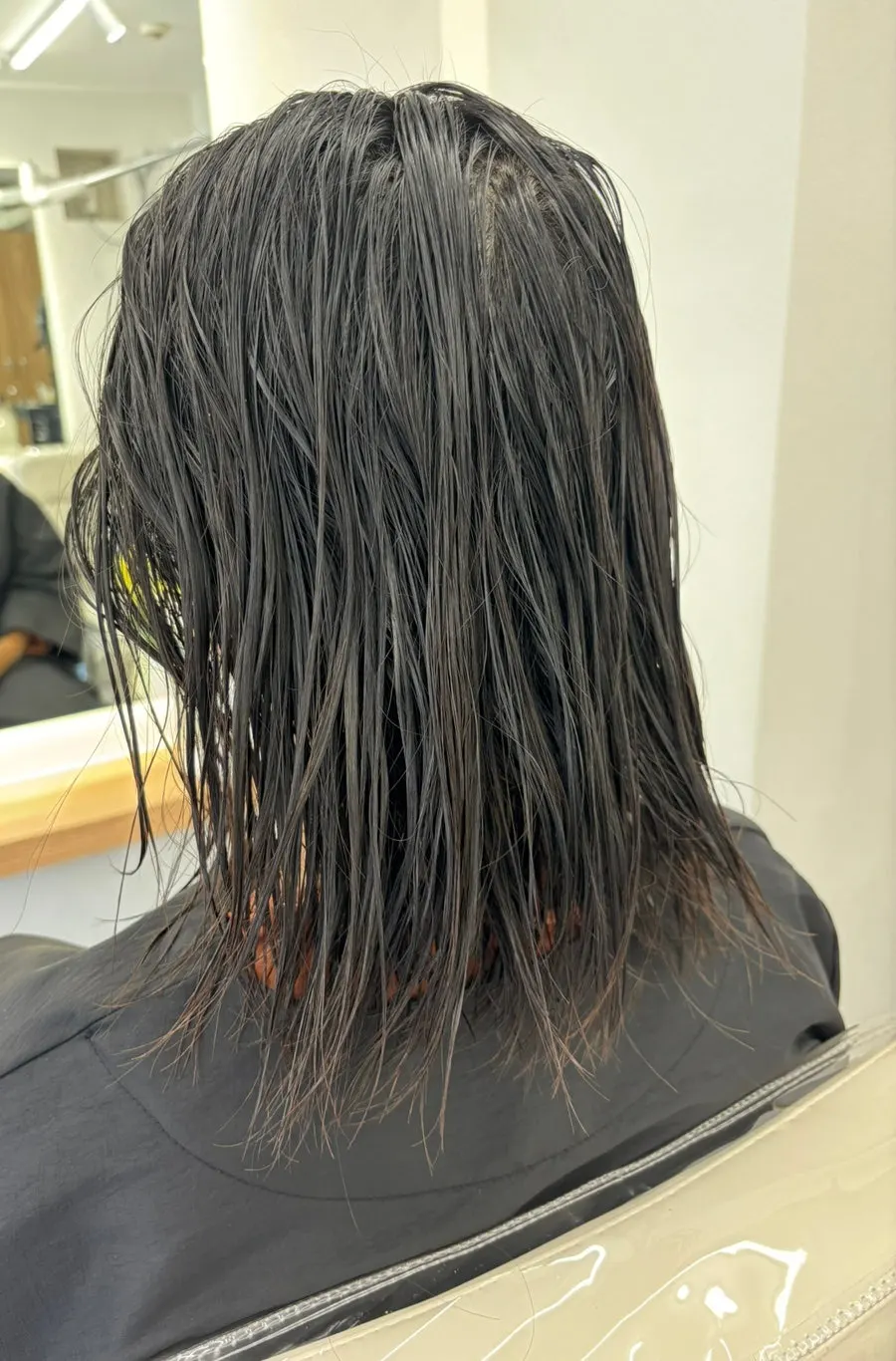 Before and after comparison of the perm