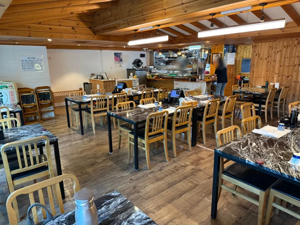 Country-of-origin board inside the restaurant