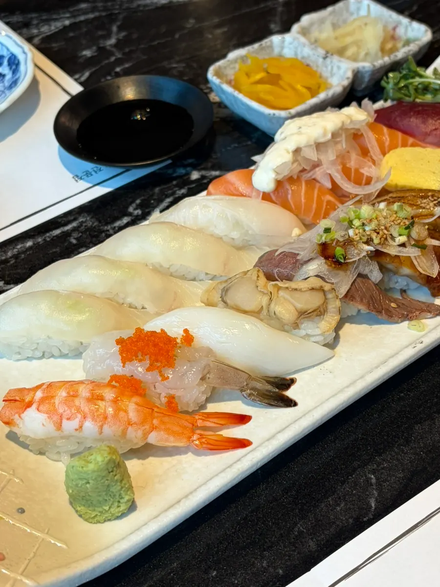Sushi set with several varieties