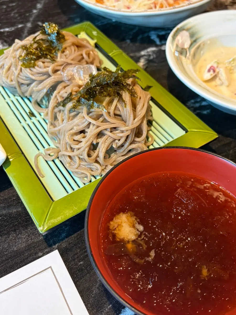 Soba served with an icy broth
