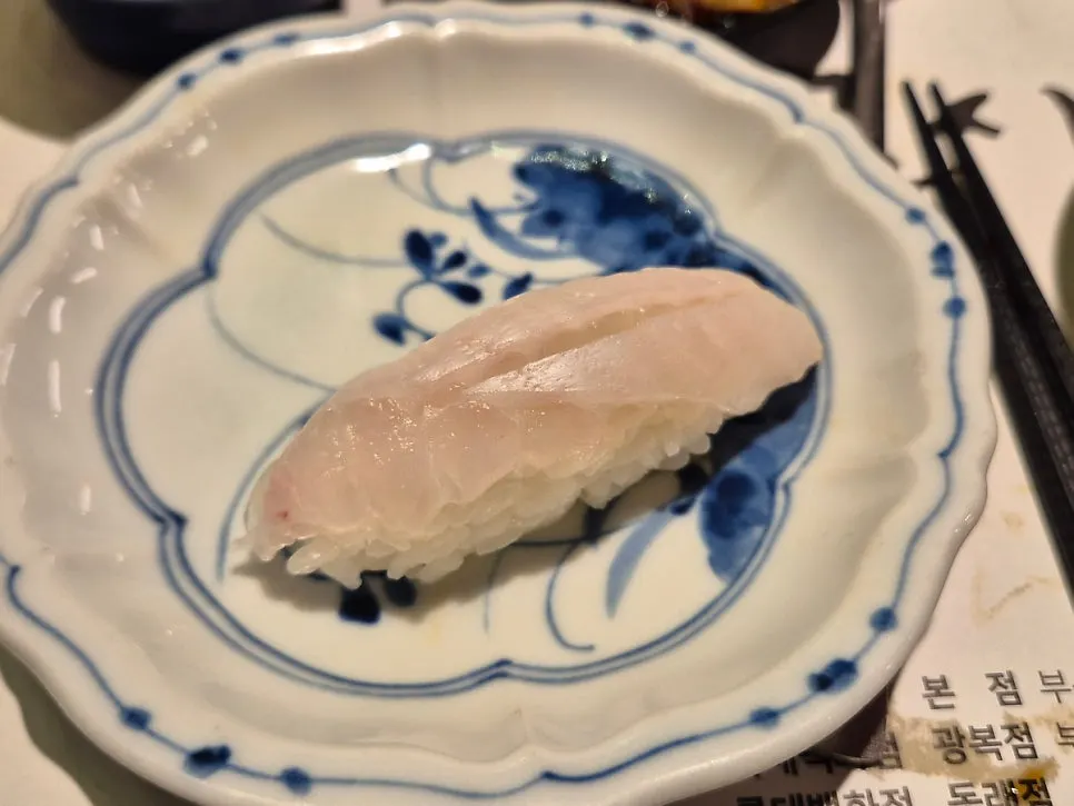 Flounder, salmon, and tuna sushi assortment