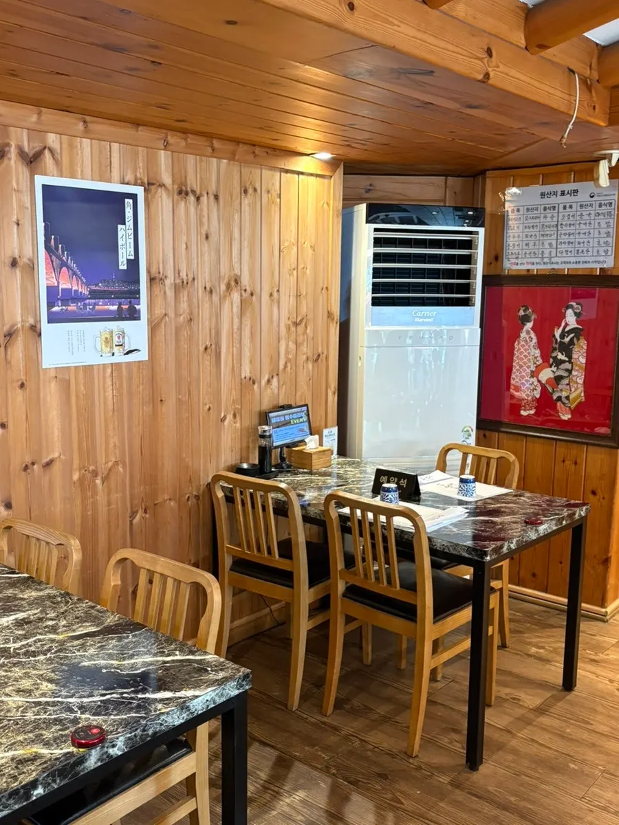 View of the restaurant from the window seat