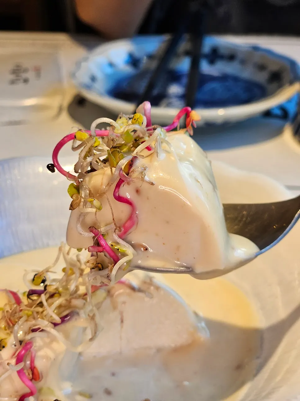 Soft tofu with sesame dressing