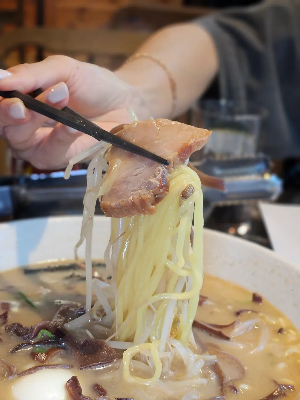 Ramen with rich broth and springy noodles