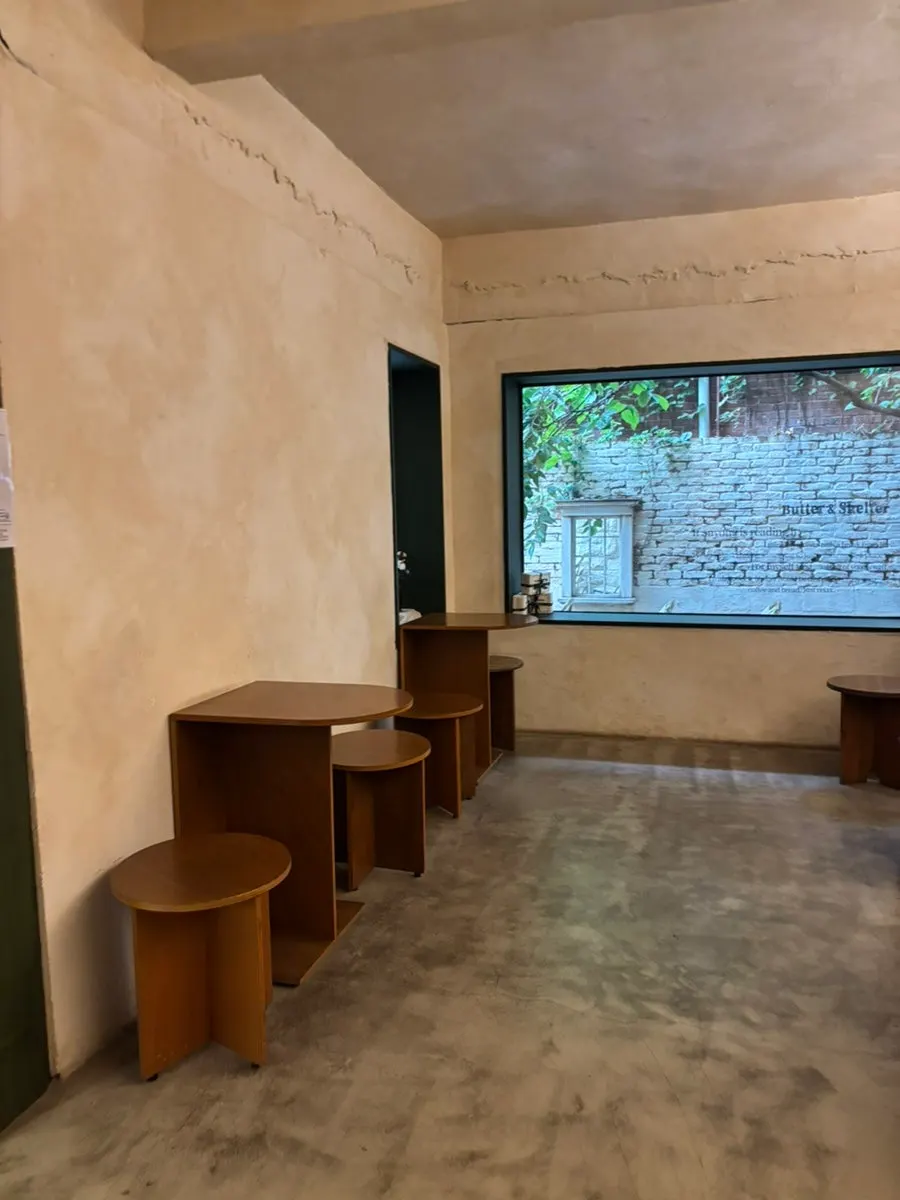 Quiet, calm interior of the café