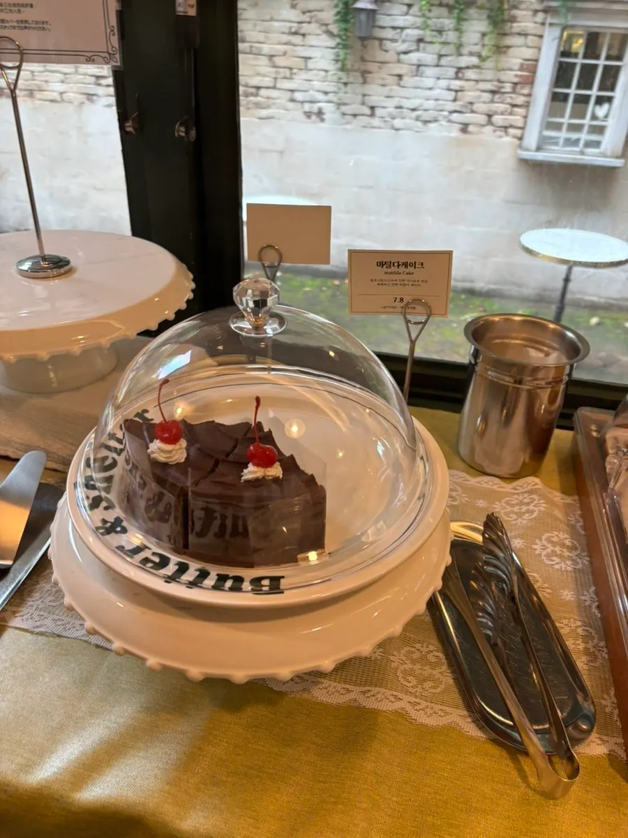 Matilda cake and butter sands on display