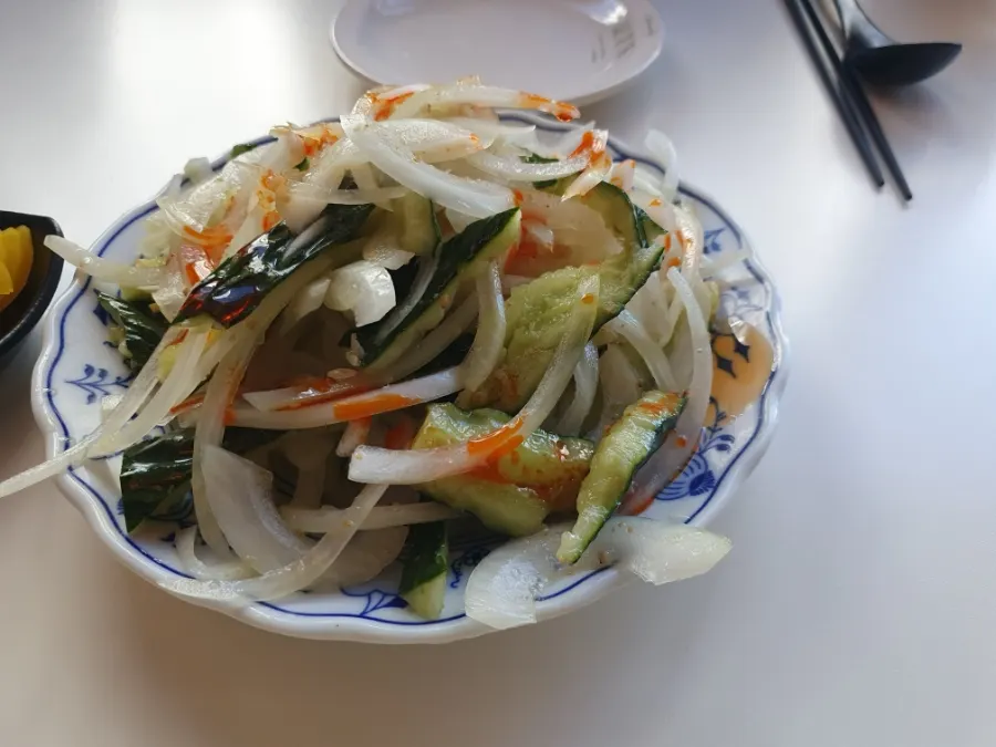 Paihuangguo Chinese-style cucumber salad, served first