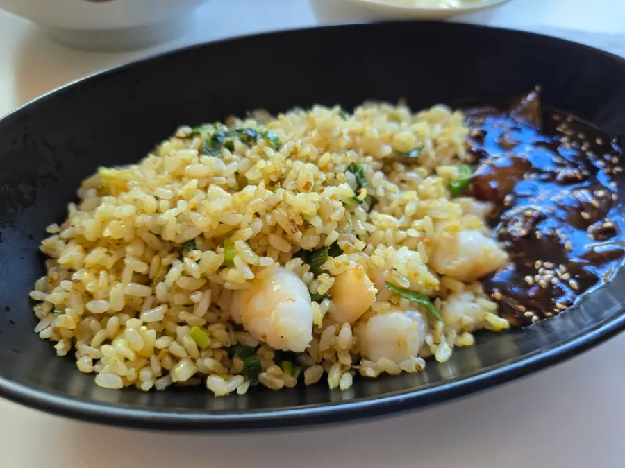Shrimp fried rice with whole shrimp