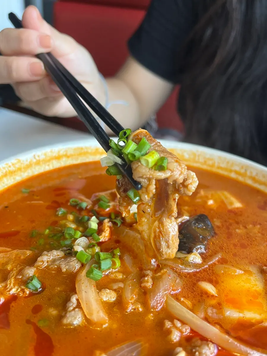 Beef jjamppong broth with woosamgyeop beef