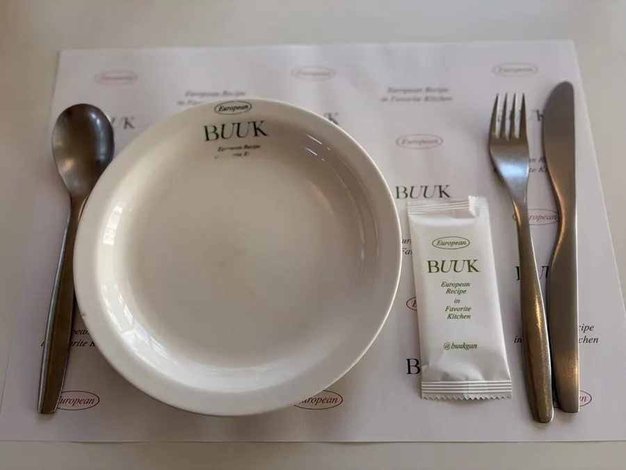Neatly set table