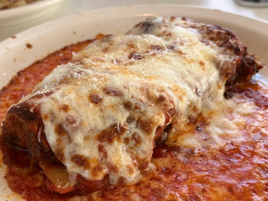 Lasagna with ragu sauce and eggplant