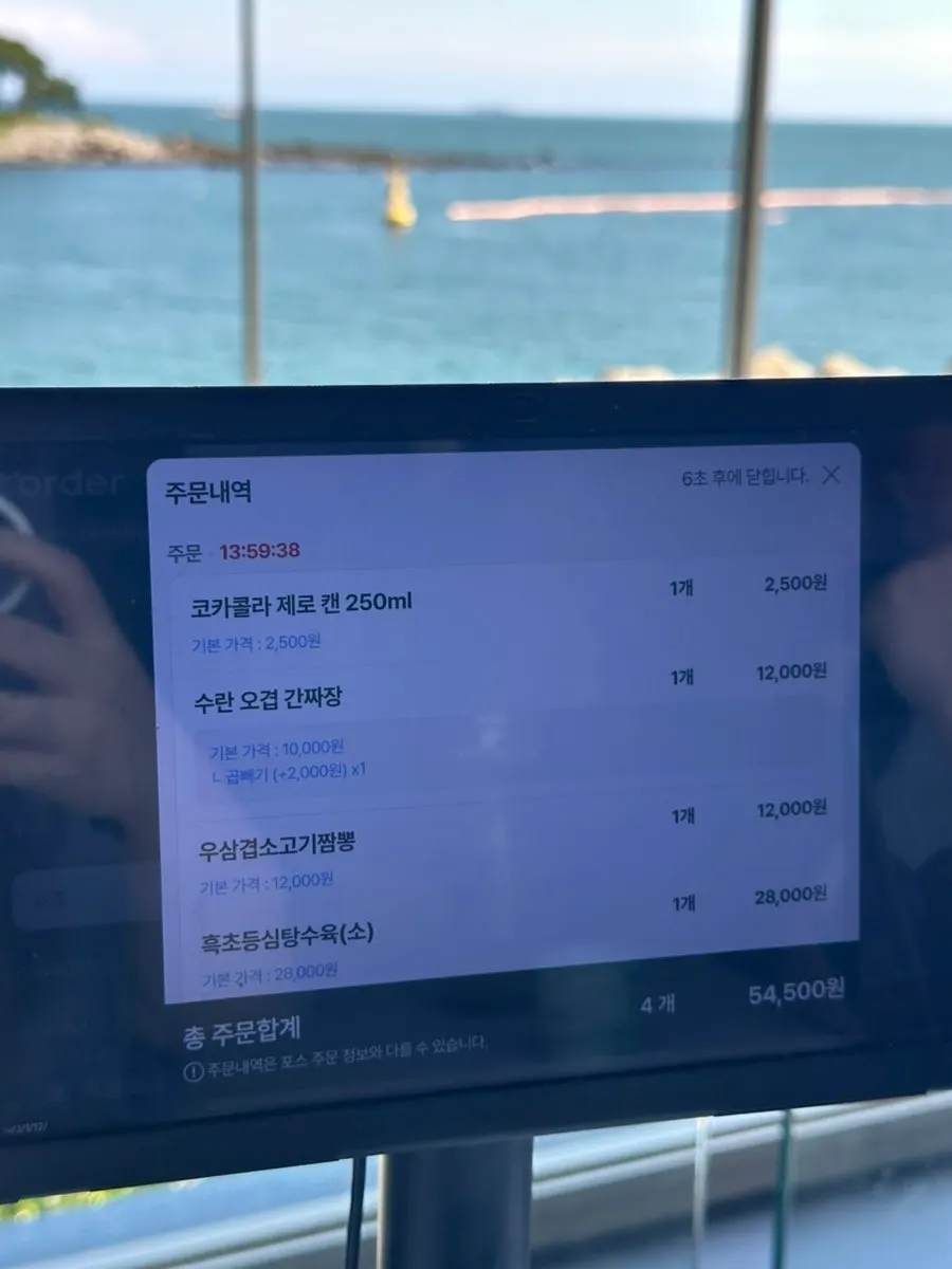 Deciding what to order while looking over the menu