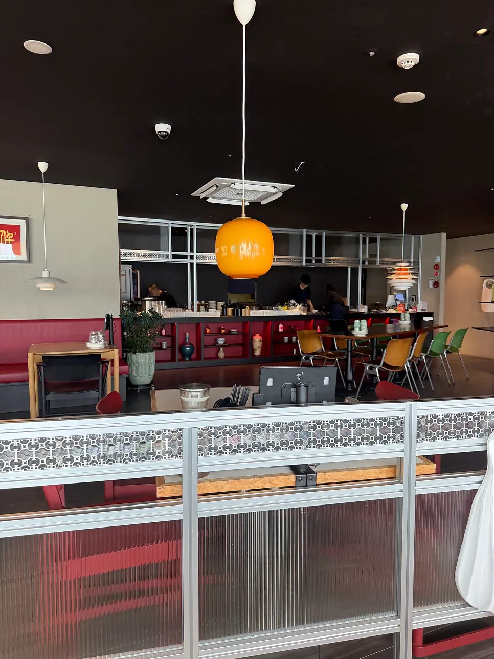 Seating area with European-style furniture at the Chinese restaurant