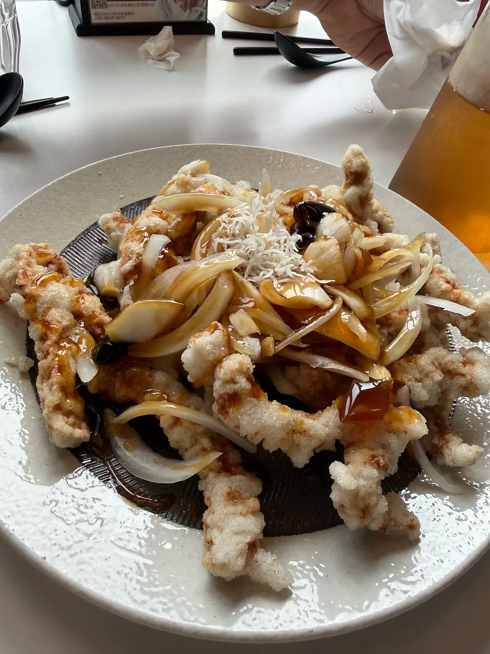 Crispy complimentary dumplings