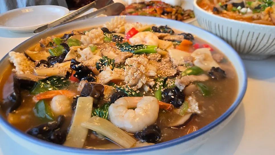 Seafood nurungji soup loaded with seafood