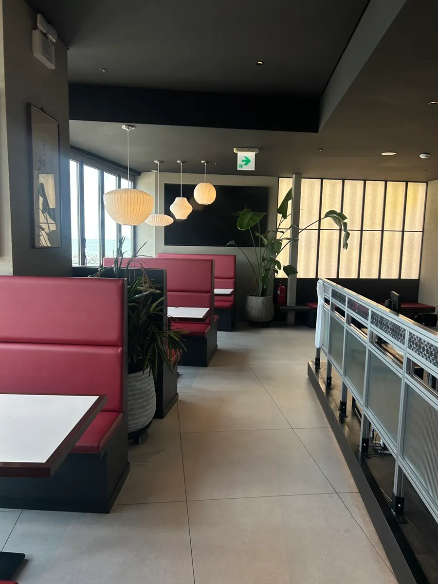 Stylish interior corridor of the Chinese restaurant