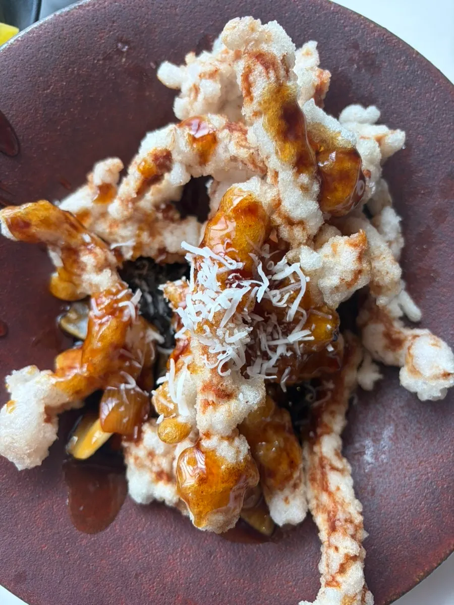 A plate of black vinegar tangsuyuk