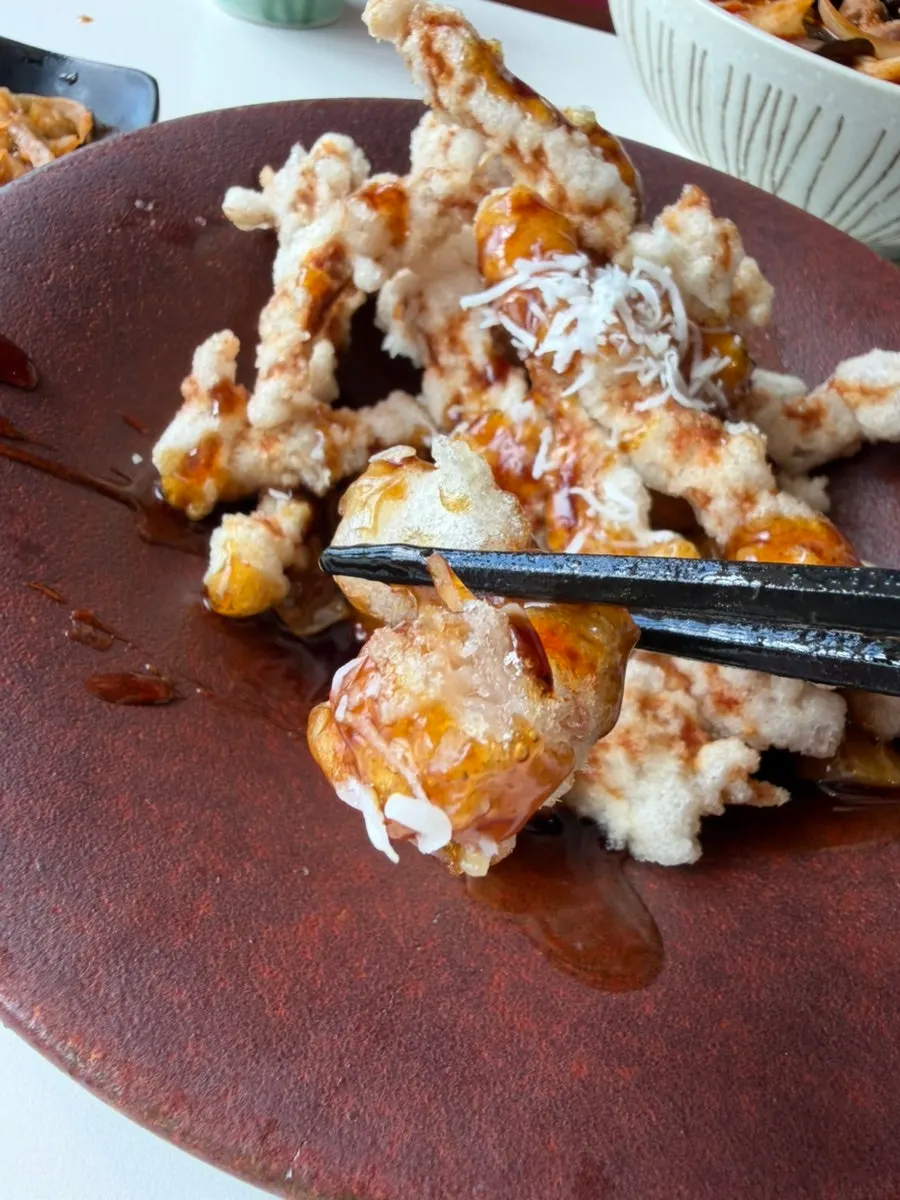 Cross-section of tangsuyuk showing the loin meat inside