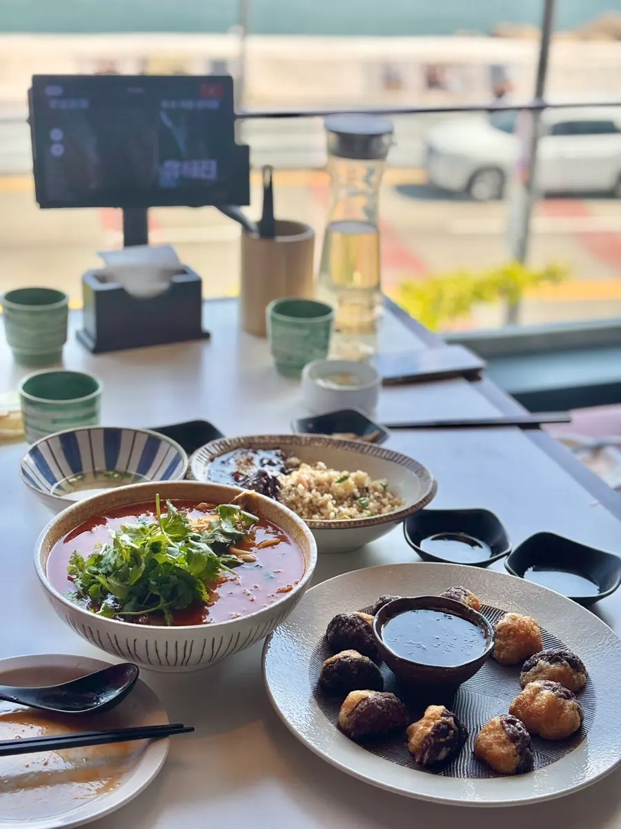Chinese dishes served on the table