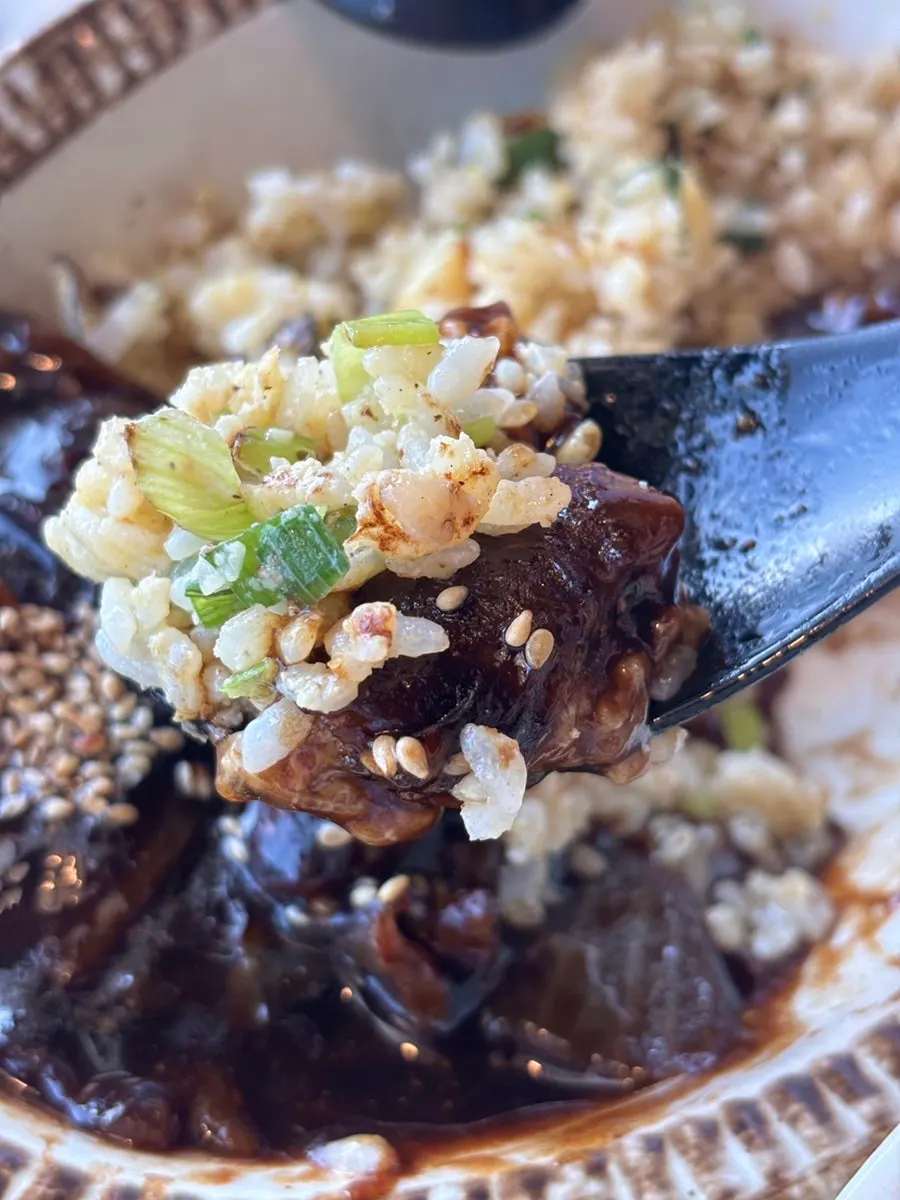 Fried rice served with jjajang sauce on the side