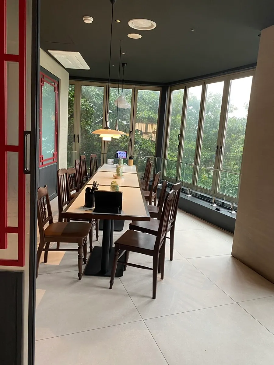 Atmospheric interior of the Chinese restaurant