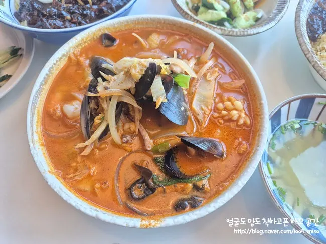 Seafood jjamppong loaded with seafood and vegetables