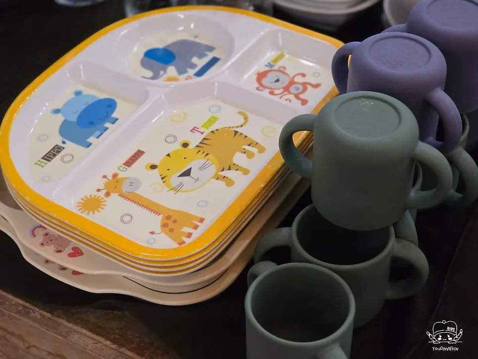 High chairs set up for family dining