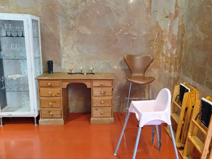 Open kitchen where the cooking area is visible
