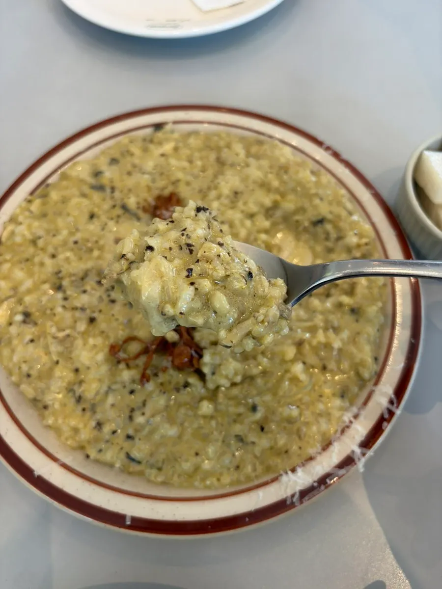 A bowl of abalone cream risotto