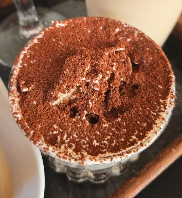 Drinks and desserts placed together on the table