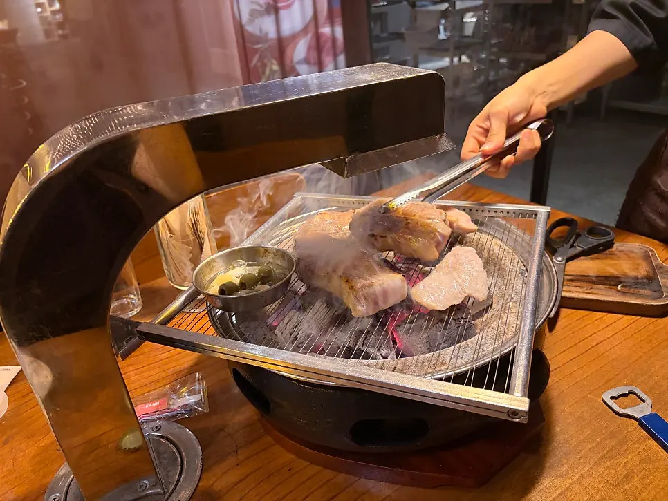 Premium pork platter grilled by staff