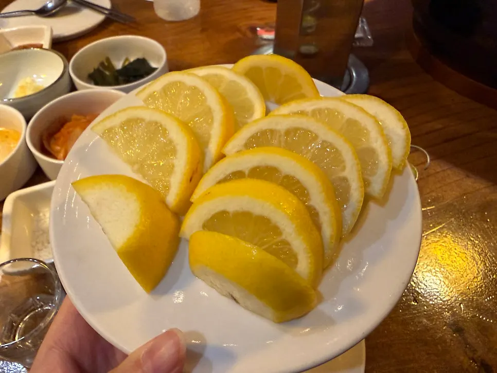 Extra fresh lemon ordered for lemon soju