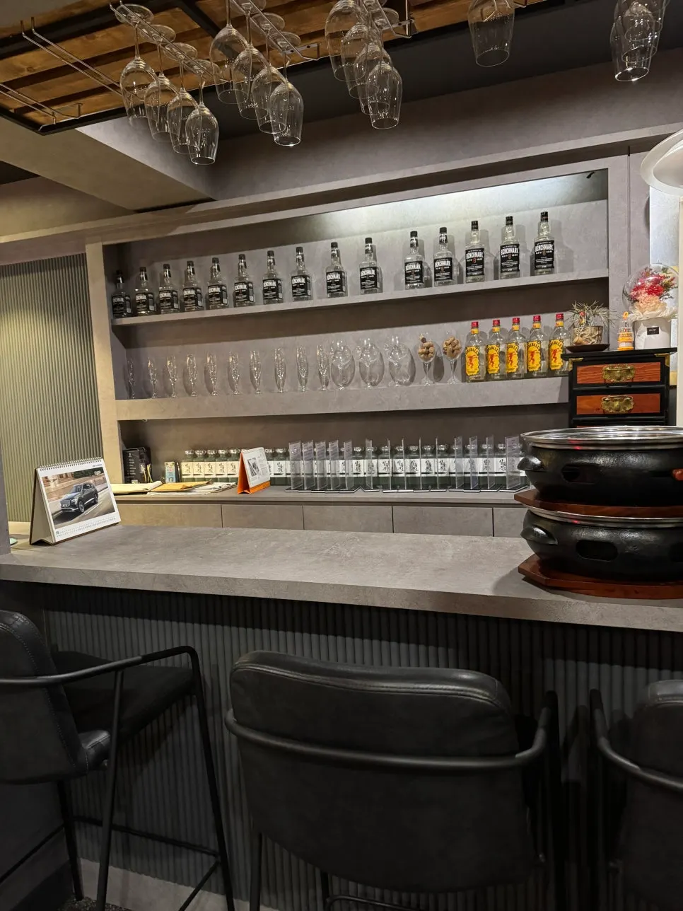 Bar table seating at Byeoljin Hwarogui