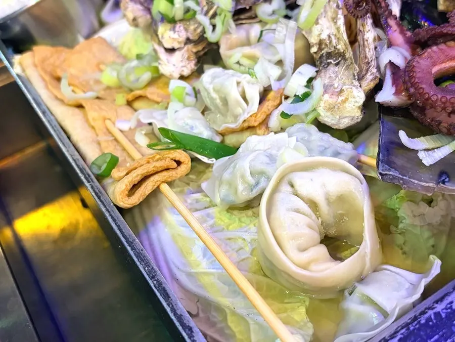 Abalone and clams inside the hot pot