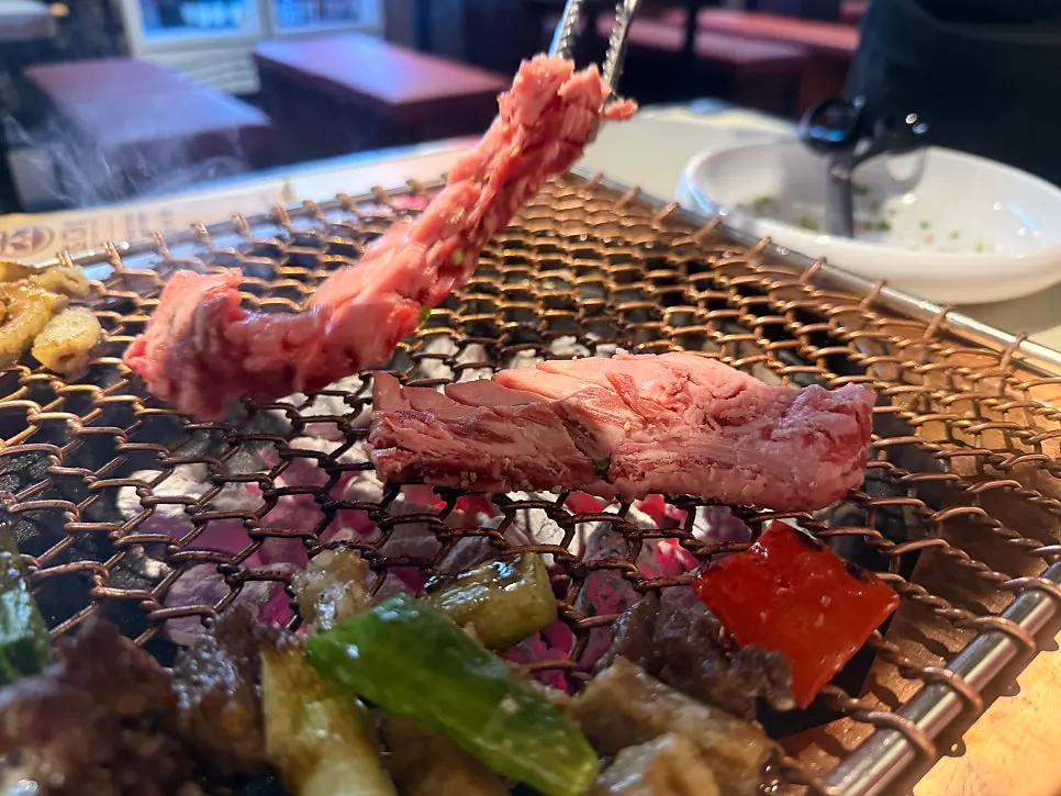 대파와 간장소스를 곁들인 갈비살