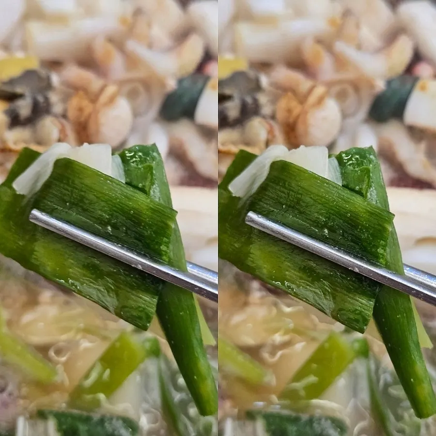 Lifting out a piece of abalone