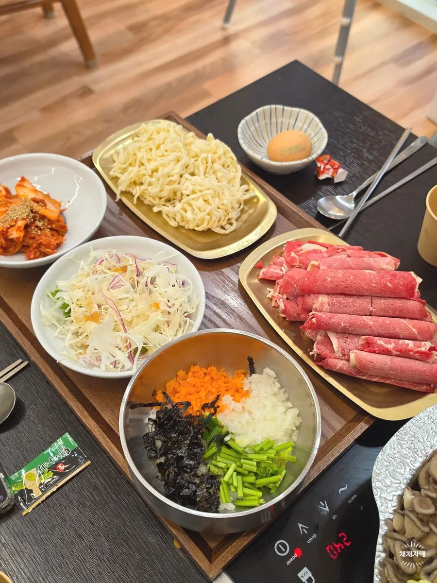 온정반 샤브칼국수 메뉴판