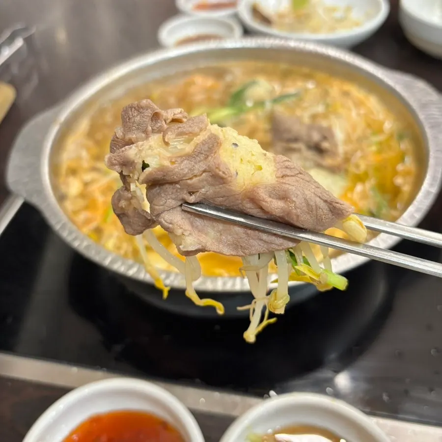 Vegetables and shabu beef