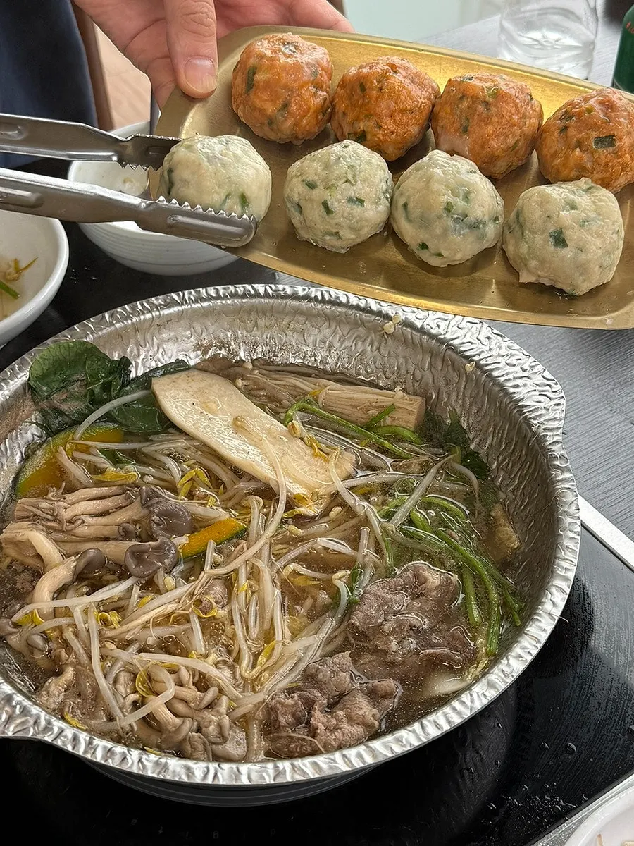 Guringmandu dumplings added to the broth