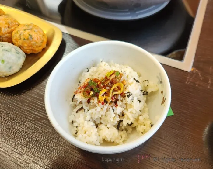 7가지 한상차림 샤브칼국수 구성 안내