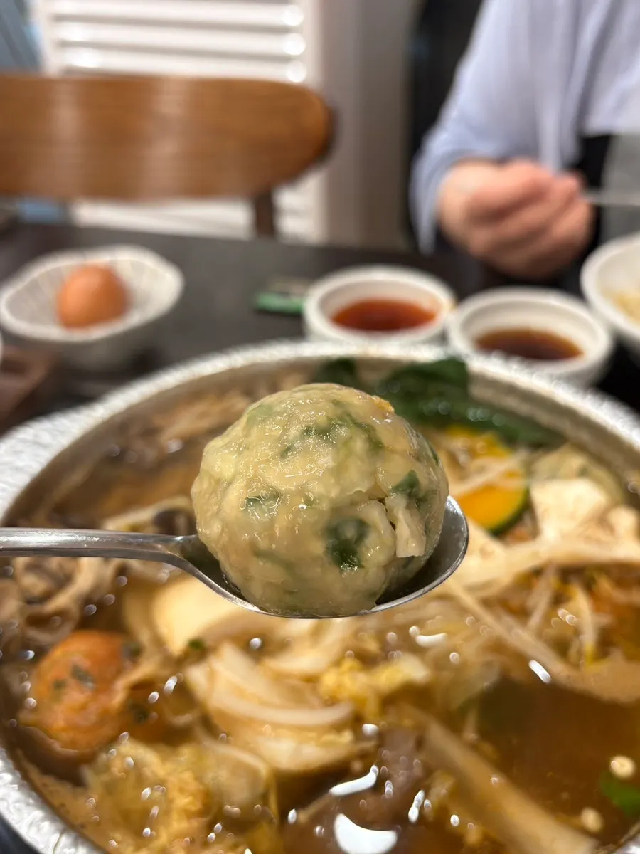 出汁が染み込んだ肉の丸め餃子