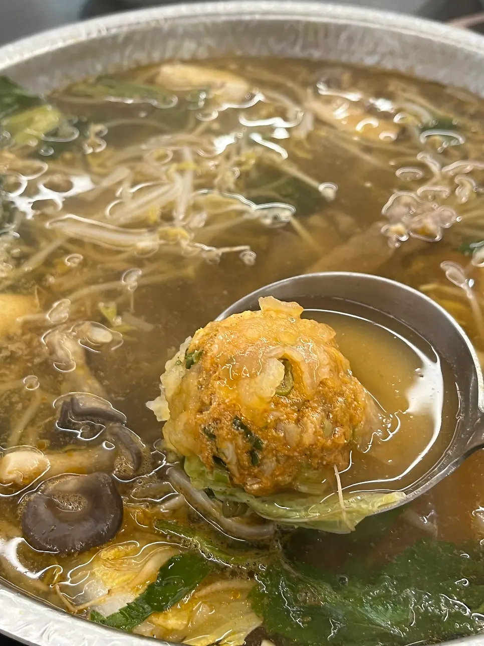 Thin-wrapped filling inside the round dumplings