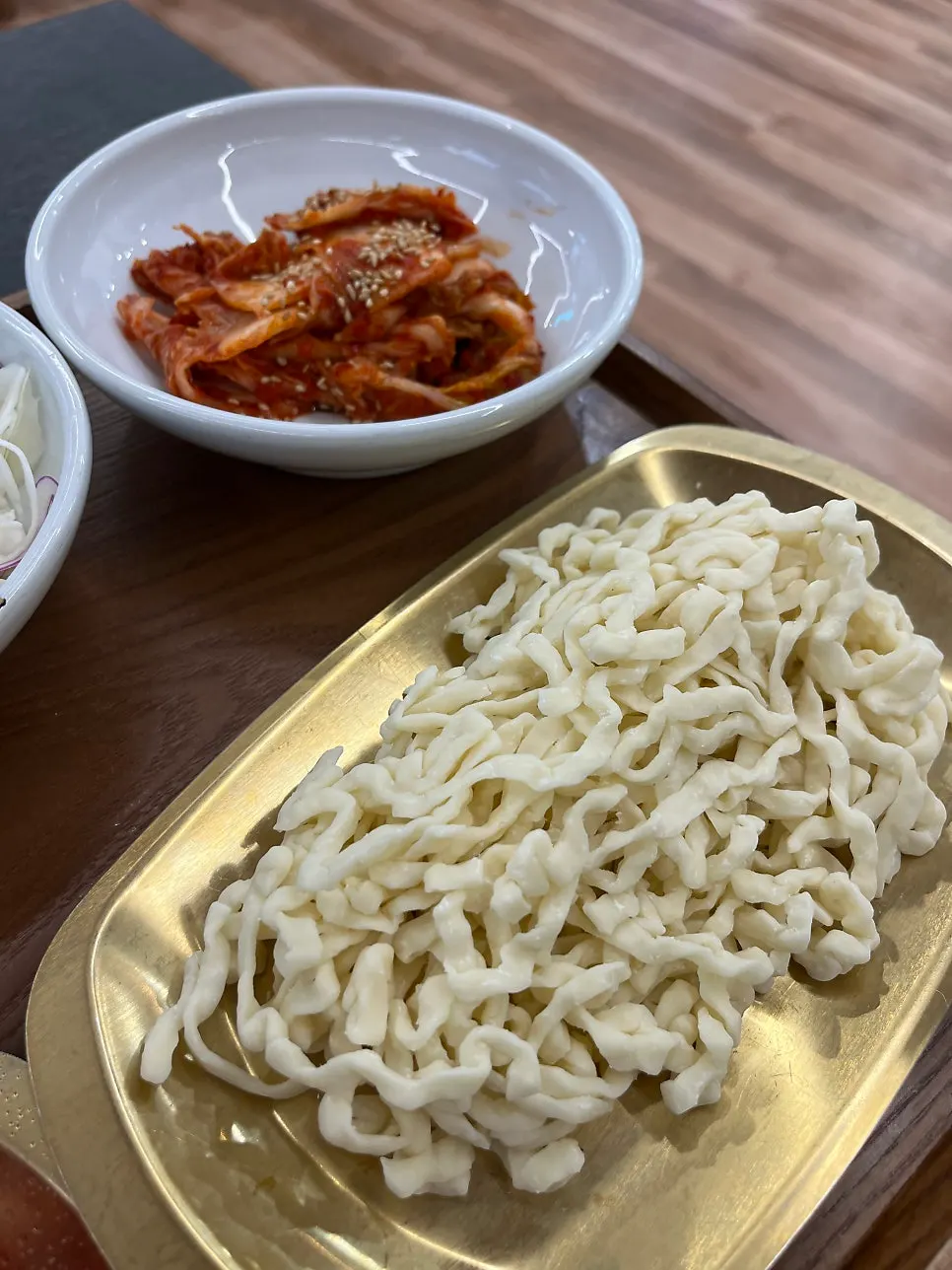 Fresh kalguksu noodles before going into the broth
