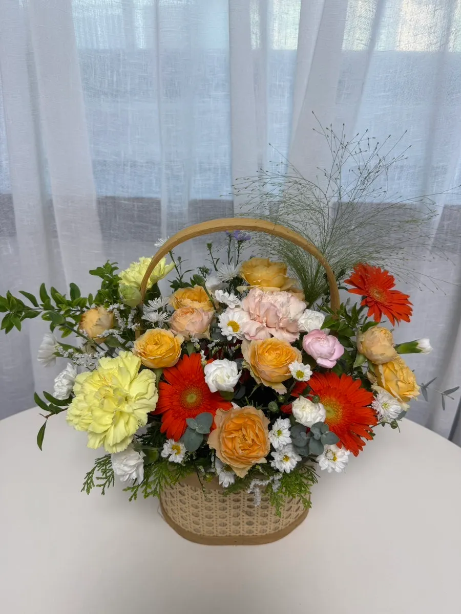 Flower basket captured from multiple angles