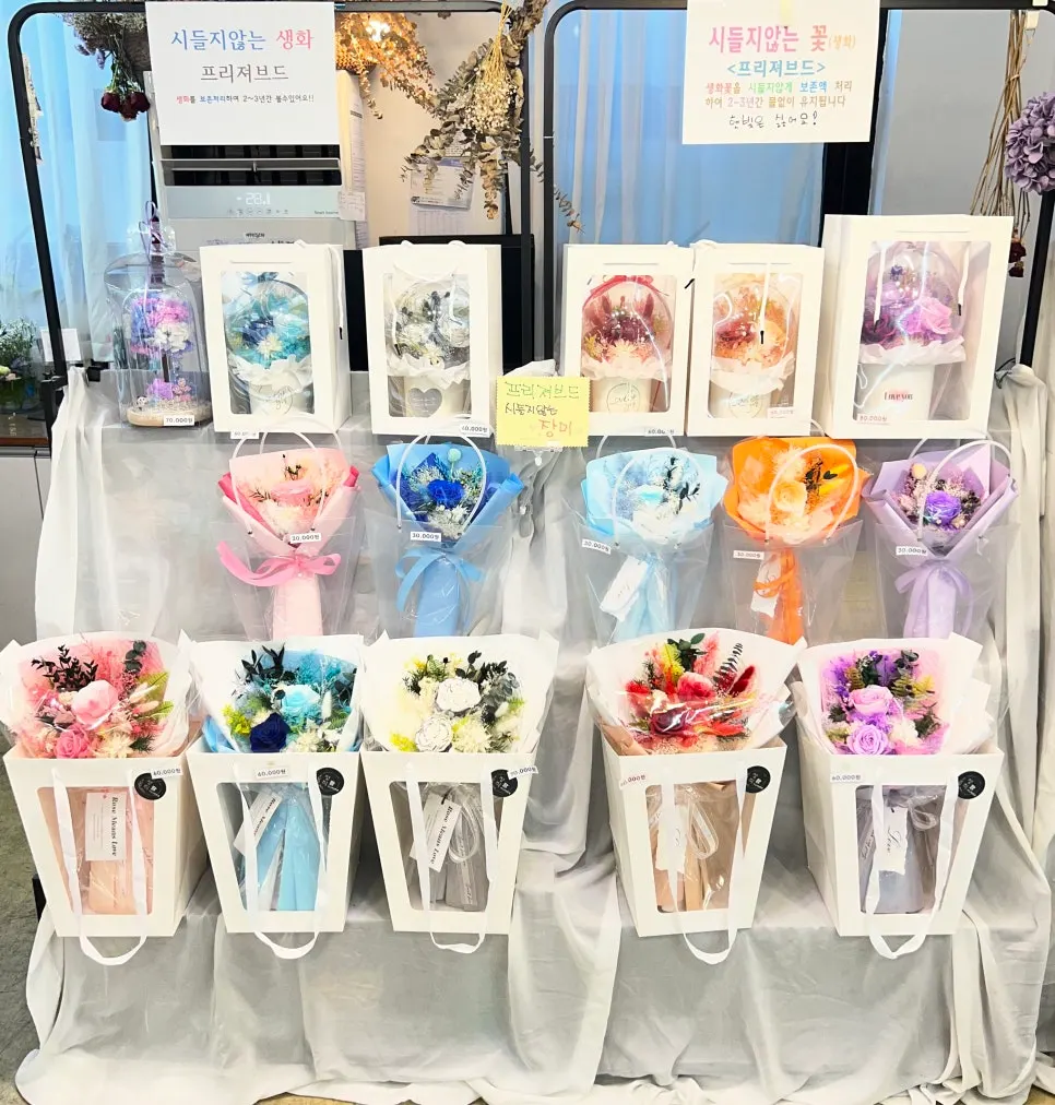 Preserved flower products that never wilt