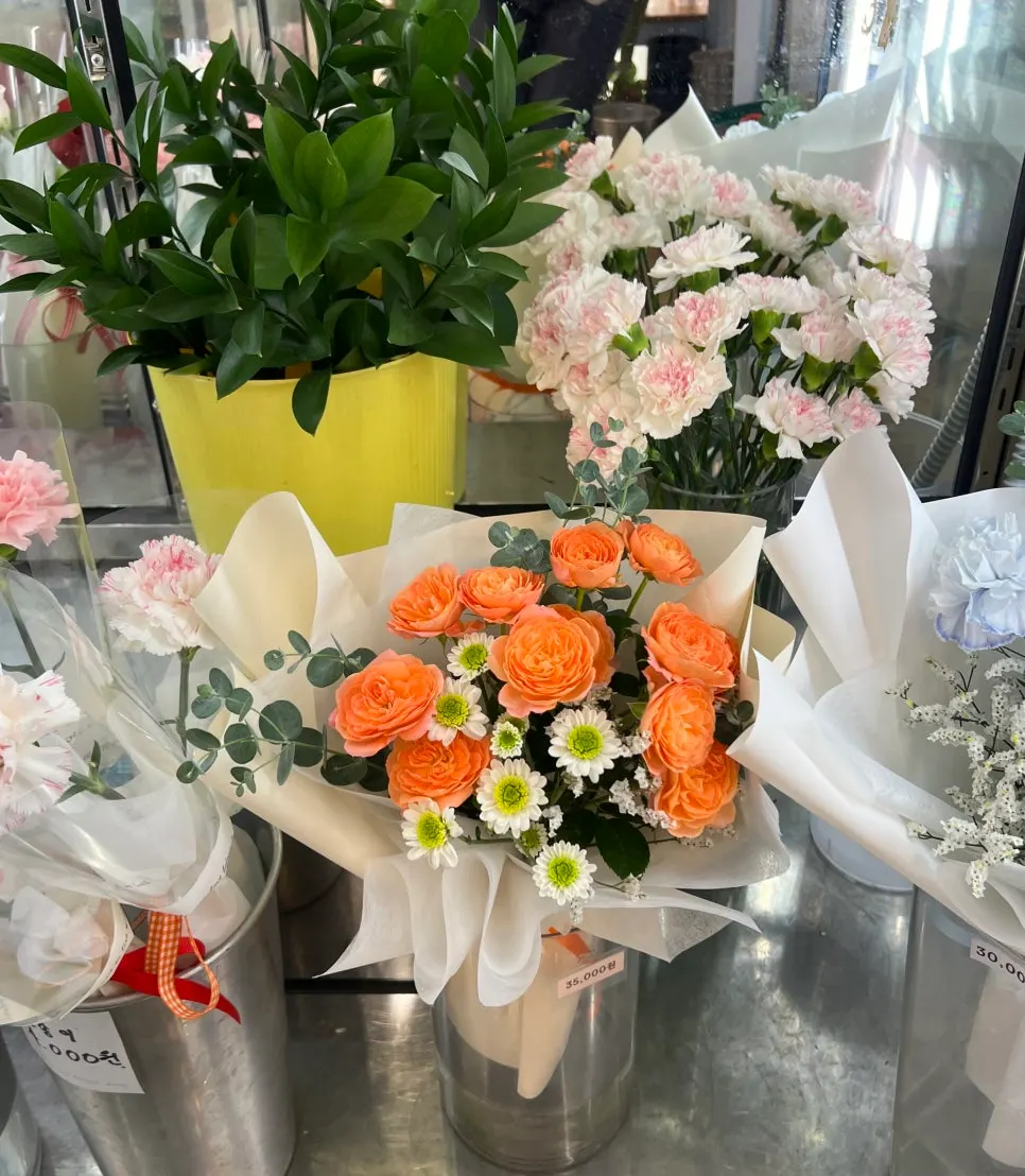 A variety of colorful flower types